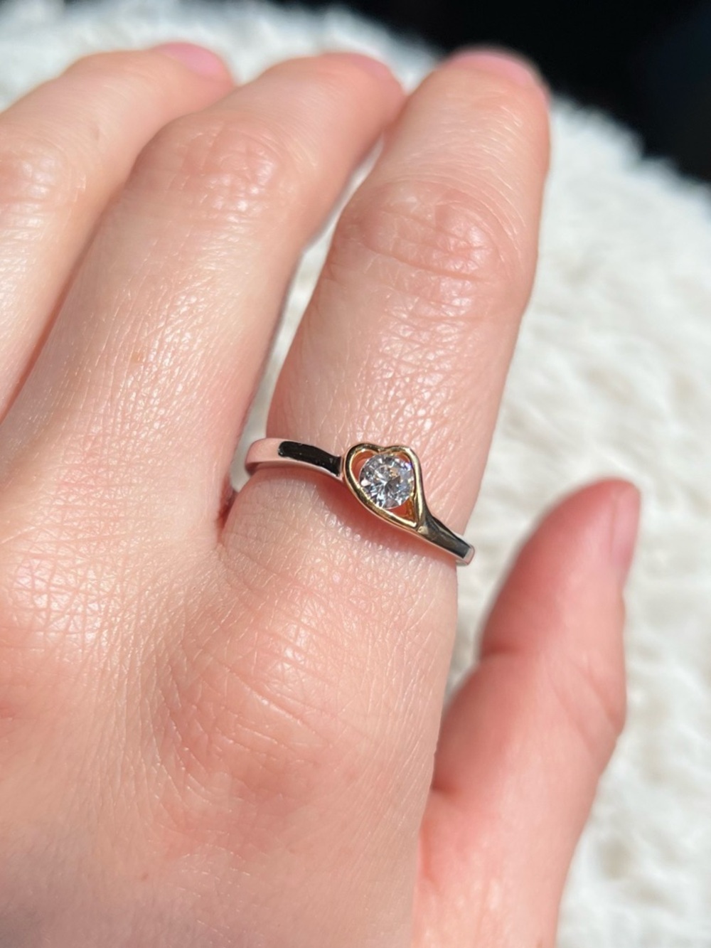 Gold & Silver Heart Ring